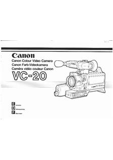 Canon VC 20 manual. Camera Instructions.